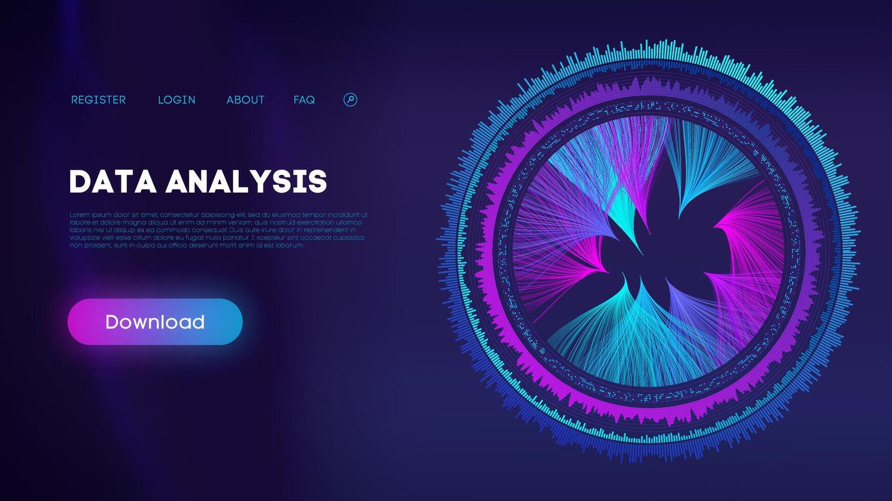 Colorful Data Analysis Visualization Interface vector