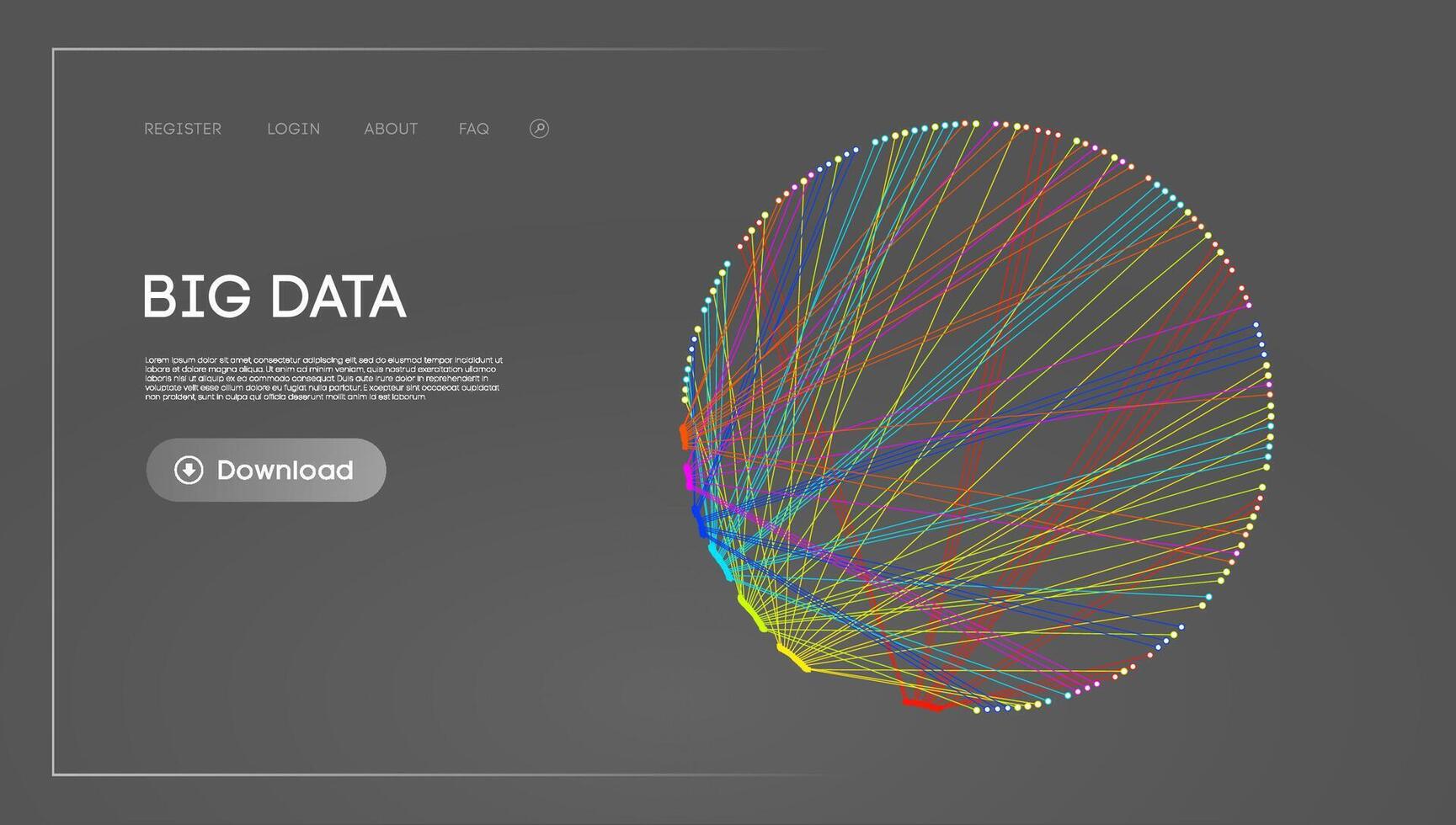 Big Data Circle blockchain technology background. Neural network digital background vector