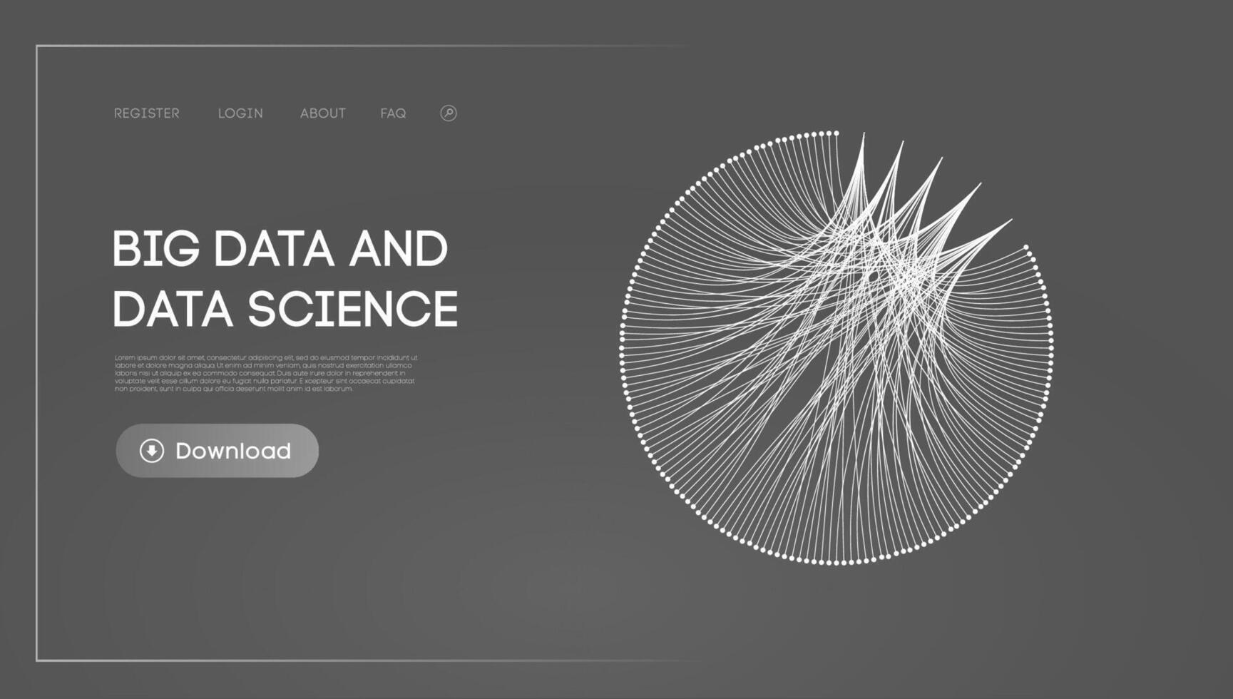 Big data and data science. Futuristic technology data visualisation. vector