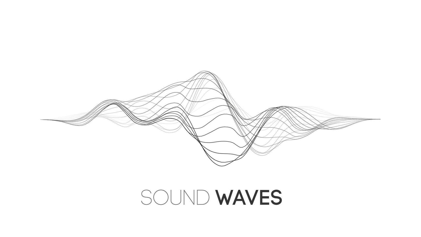 Sound wave music background. Audio waves abstract pulse background. vector