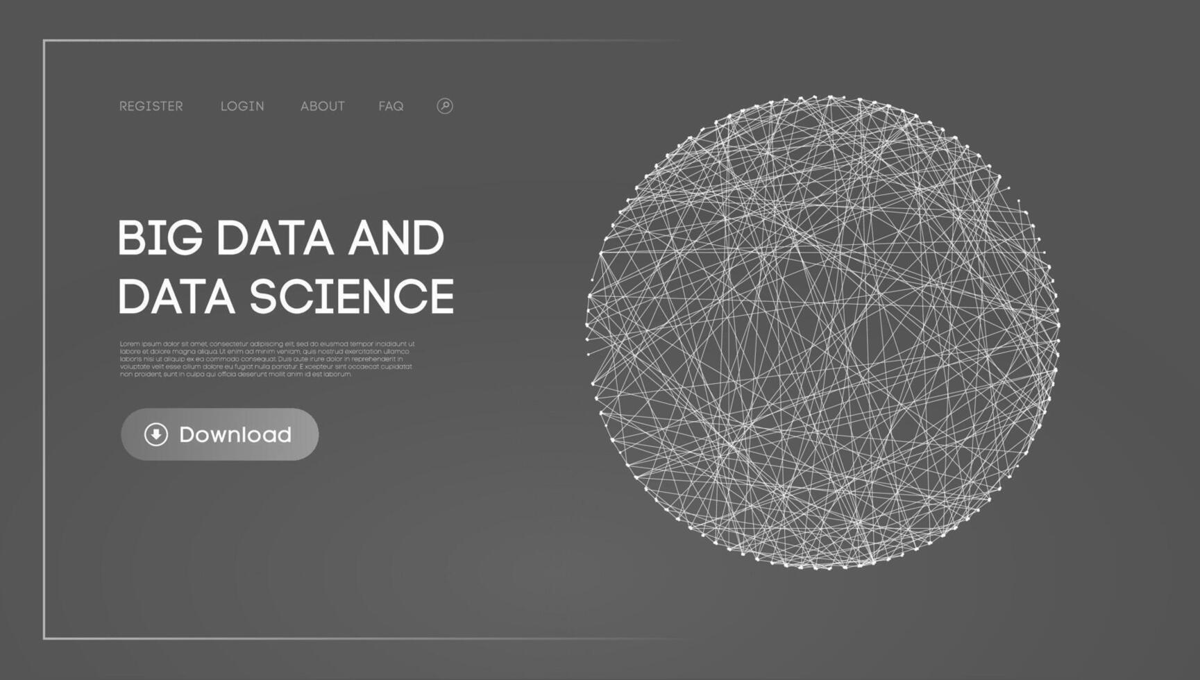 grande datos y datos ciencia. futurista tecnología datos visualización. vector