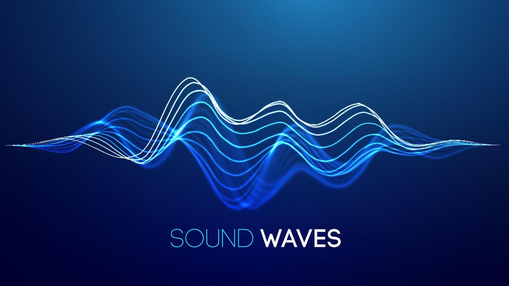 Sound wave blue technology background. Music wave futuristic big data background. vector