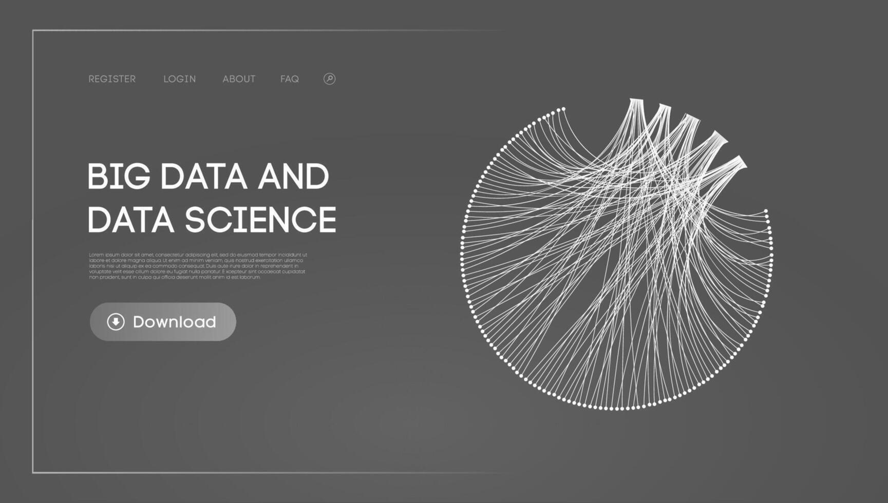 Big data and data science. Futuristic technology data visualisation. vector