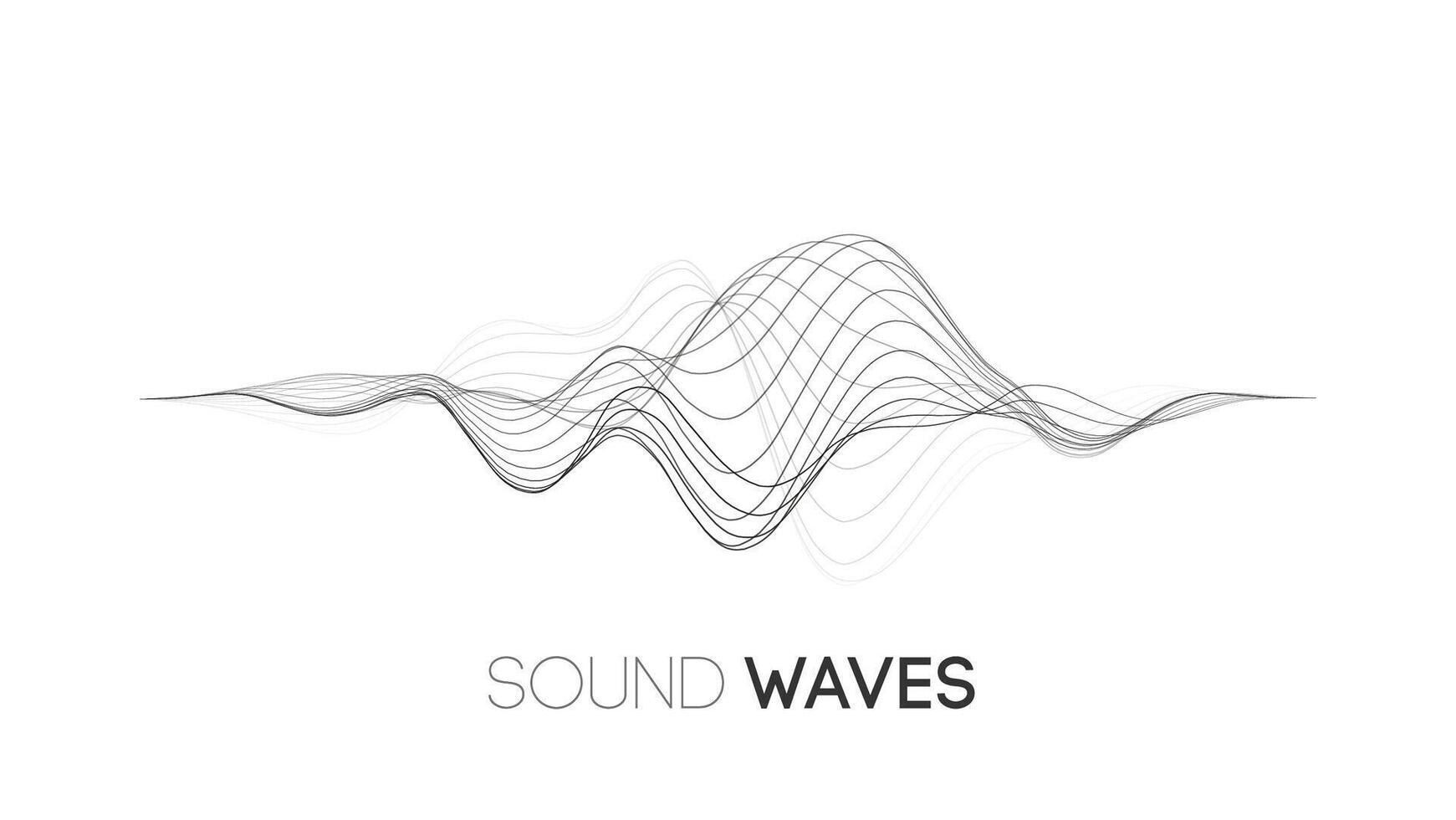 Sound wave music background. Audio waves abstract pulse background. vector