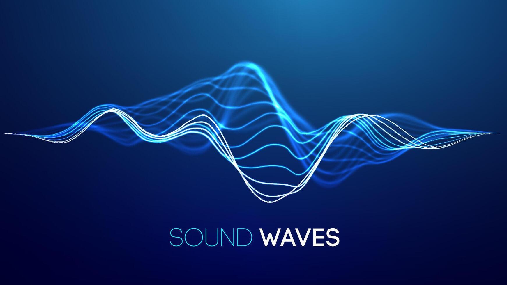 Sound wave blue technology background. Music wave futuristic big data background. vector