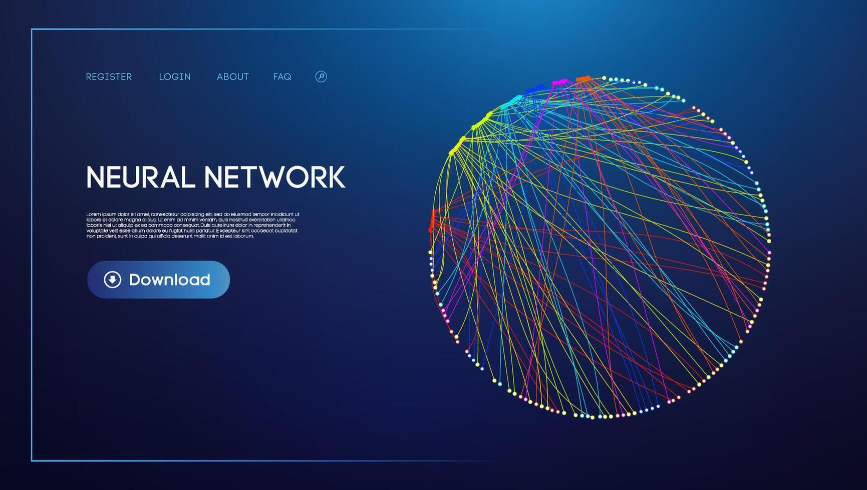 neural red líneas digital tecnología antecedentes. grande datos y datos Ciencias vector