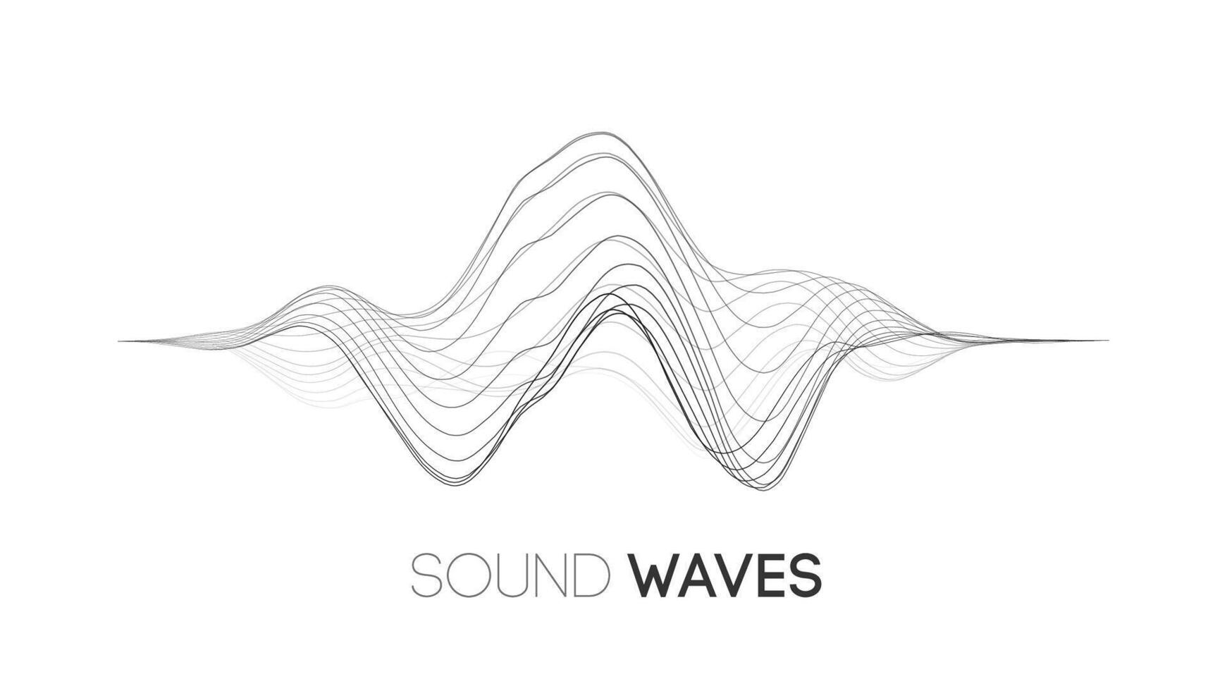 Sound wave music background. Audio waves abstract pulse background. vector