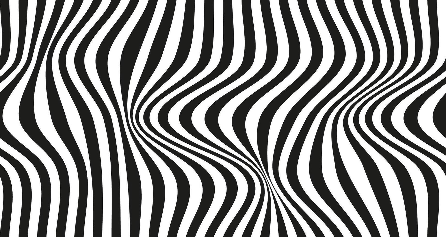 Op art wave seamless pattern. Stripe lines monochrome waves optical illusion distorted pattern. vector