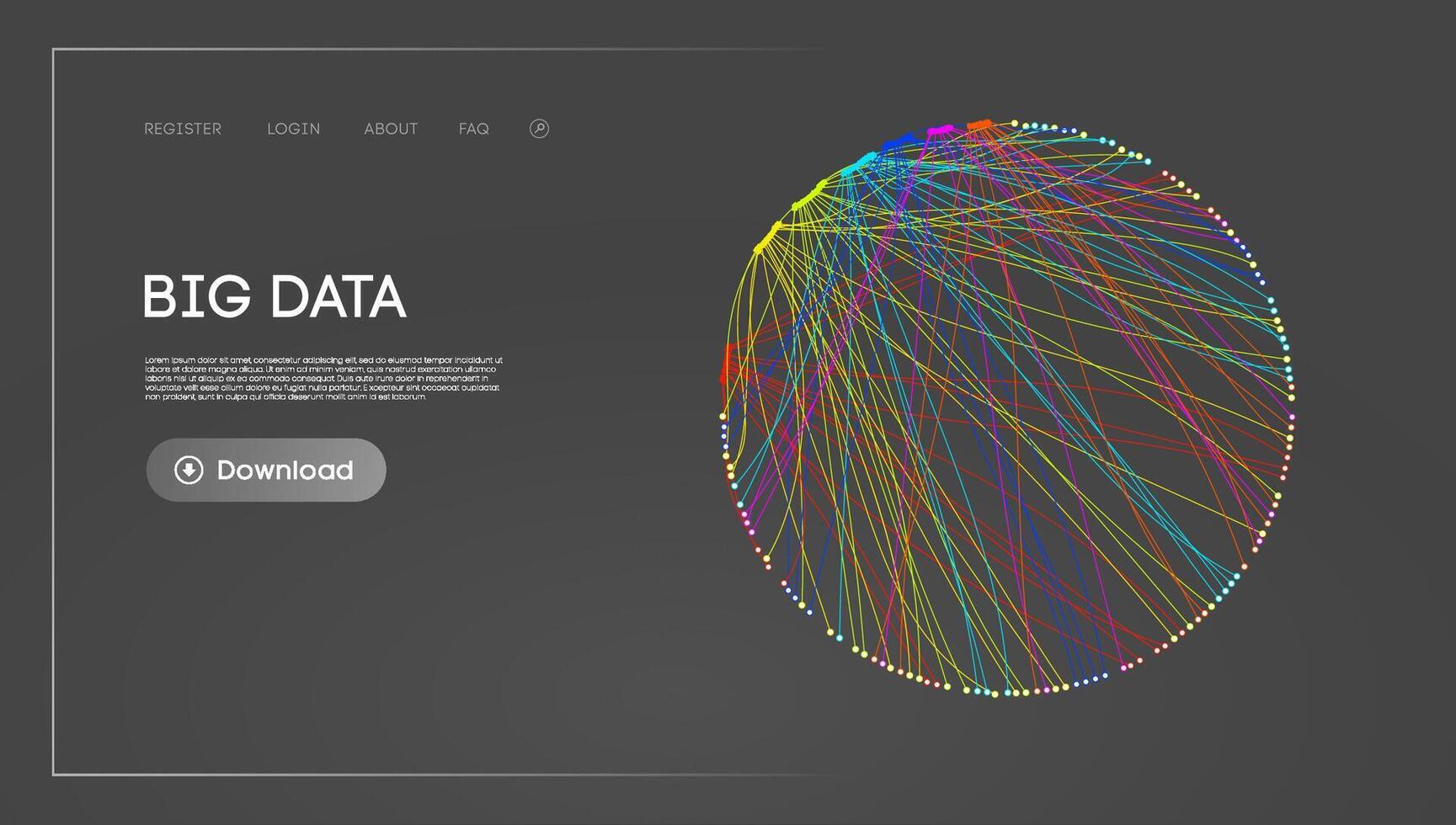 grande datos circulo blockchain tecnología antecedentes. neural red digital antecedentes vector