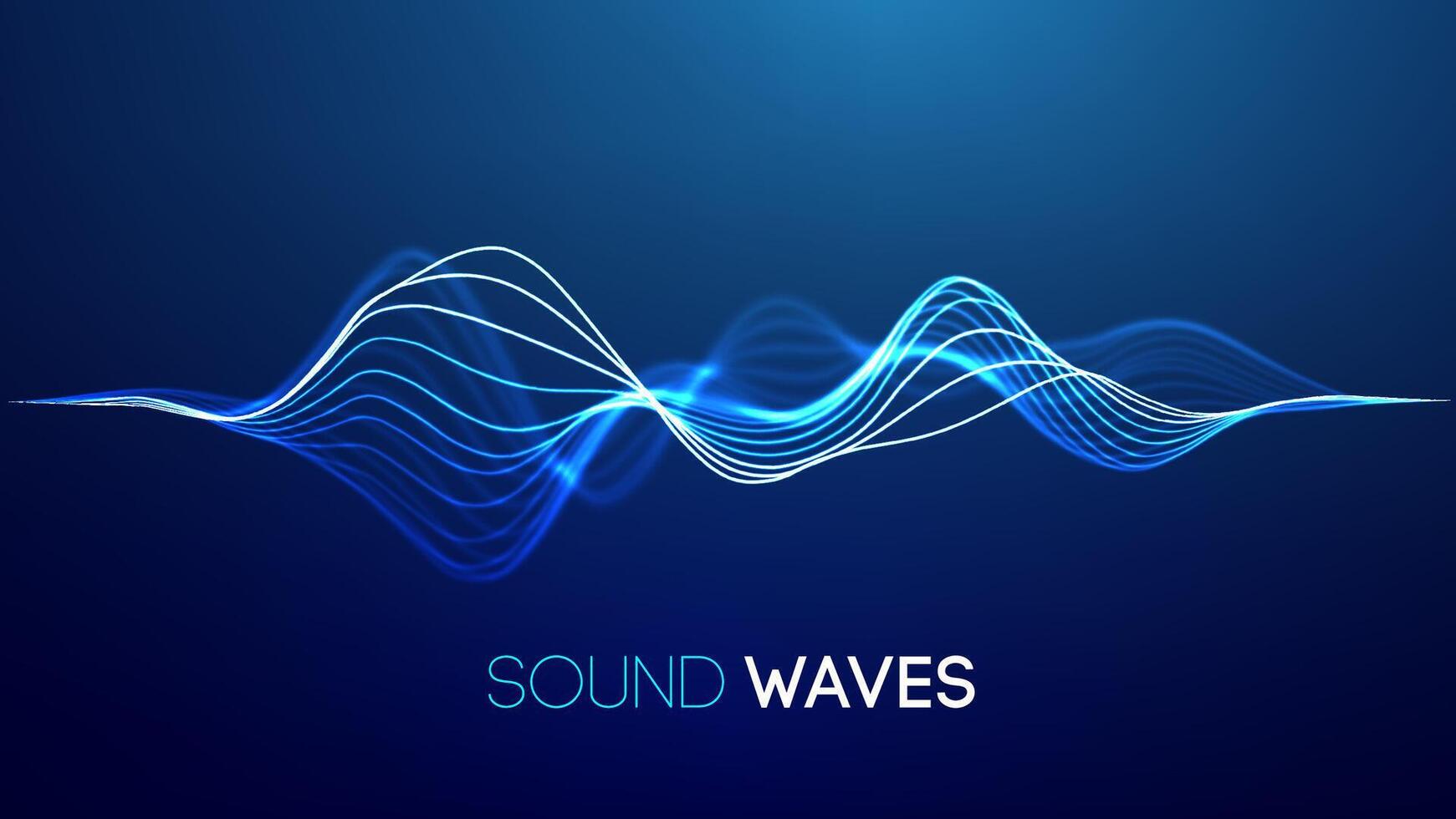 Sound wave blue technology background. Music wave futuristic big data background. vector