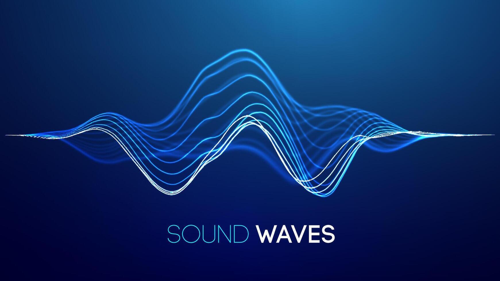 Sound wave blue technology background. Music wave futuristic big data background. vector