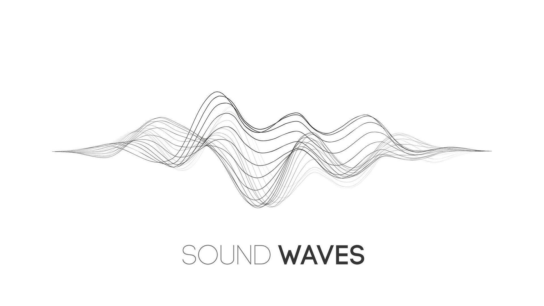 Sound wave music background. Audio waves abstract pulse background. vector
