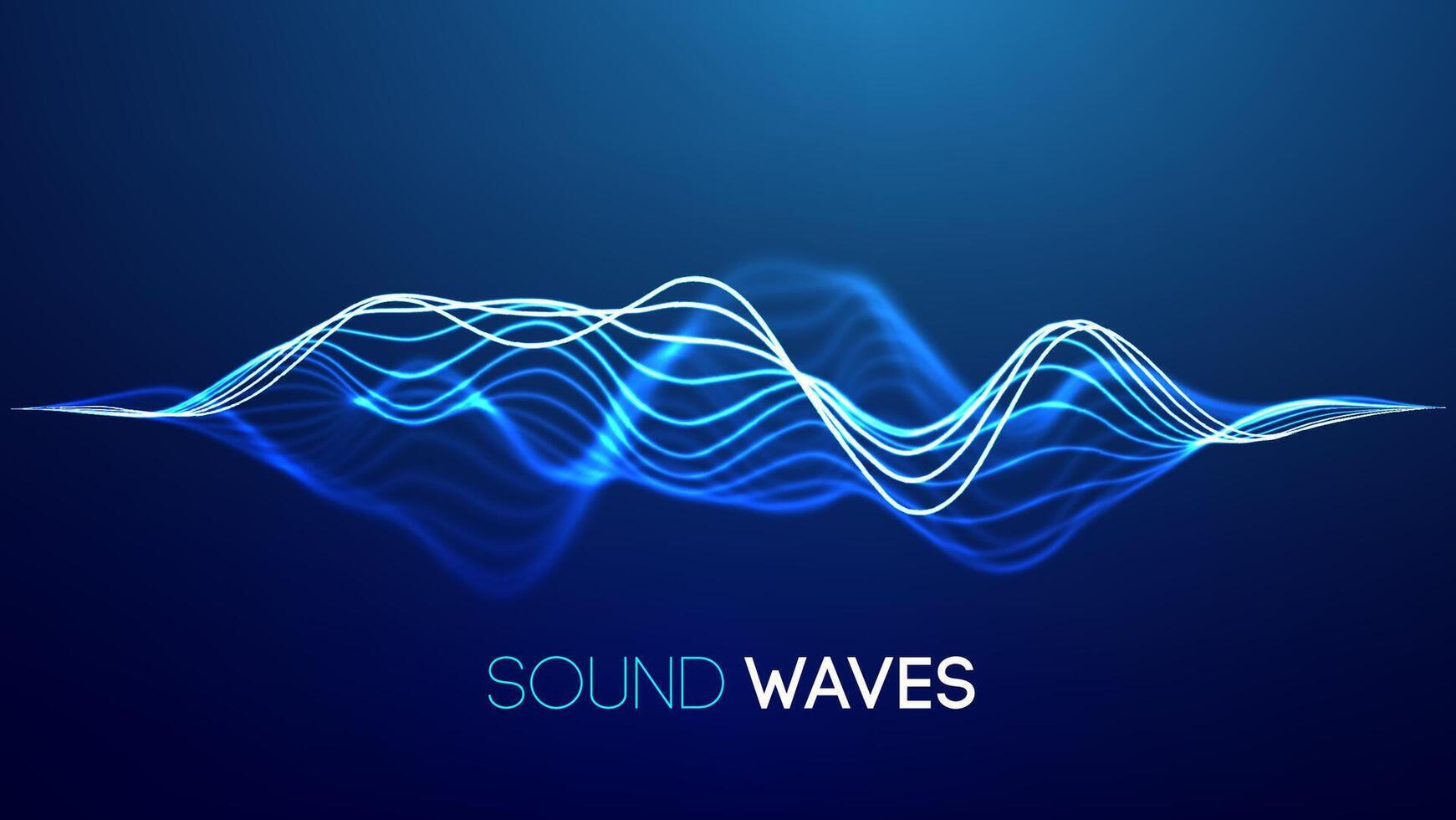 Sound wave blue technology background. Music wave futuristic big data background. vector