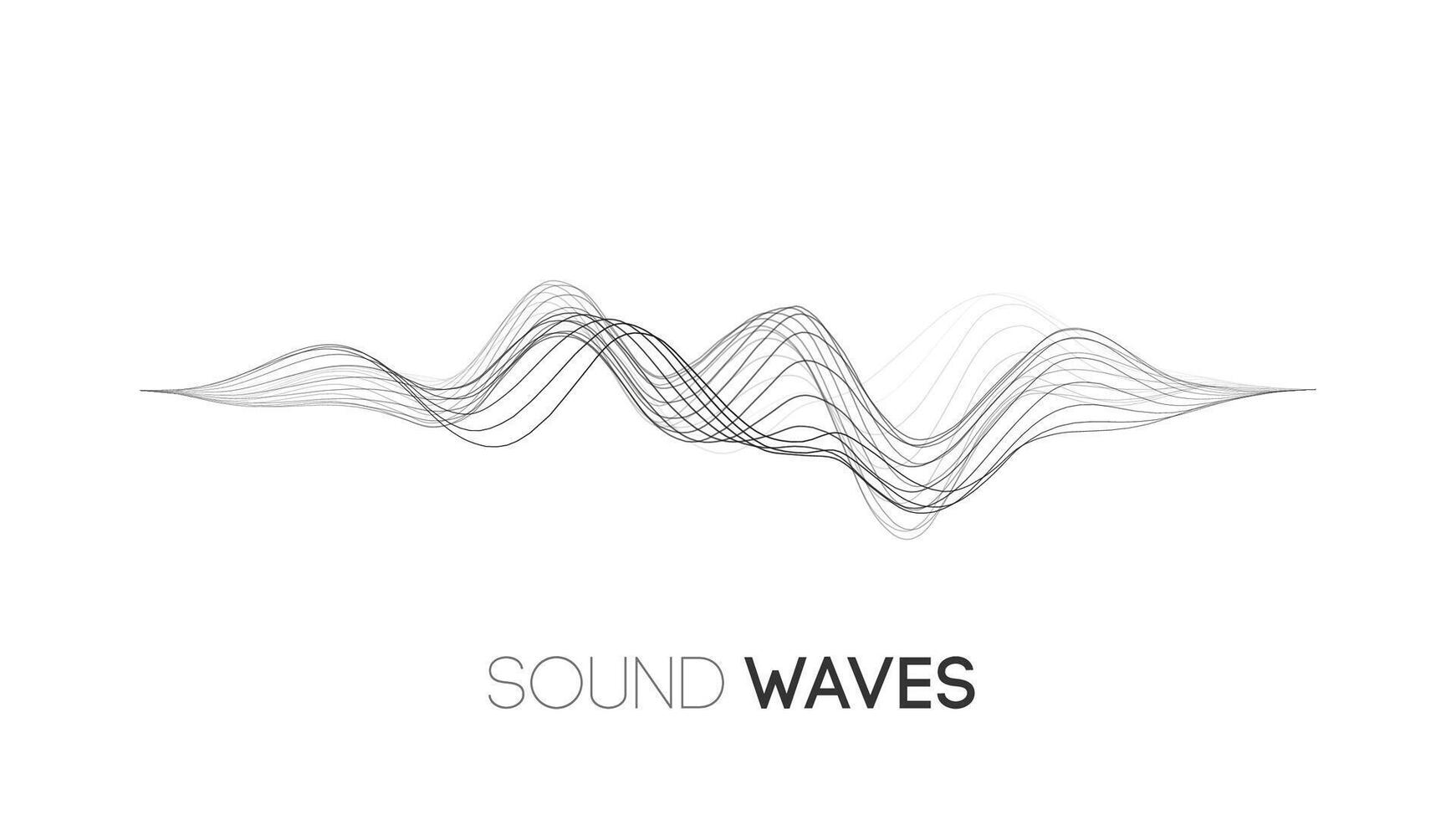 Sound wave music background. Audio waves abstract pulse background. vector