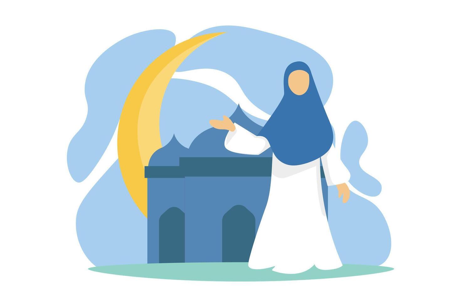 Ramadán kareem plano diseño ilustración vector