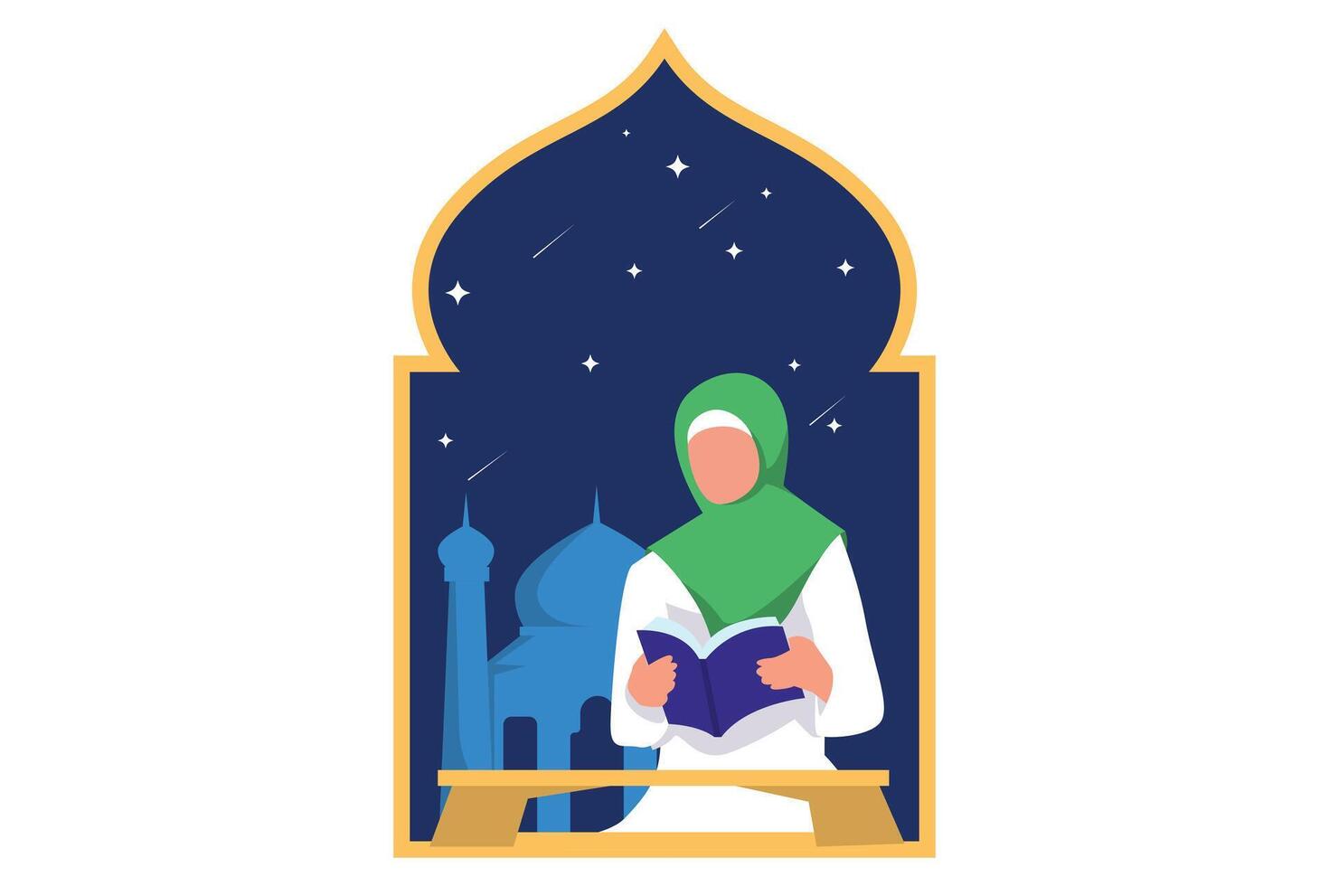 Ramadan Kareem Flat Design Illustration vector