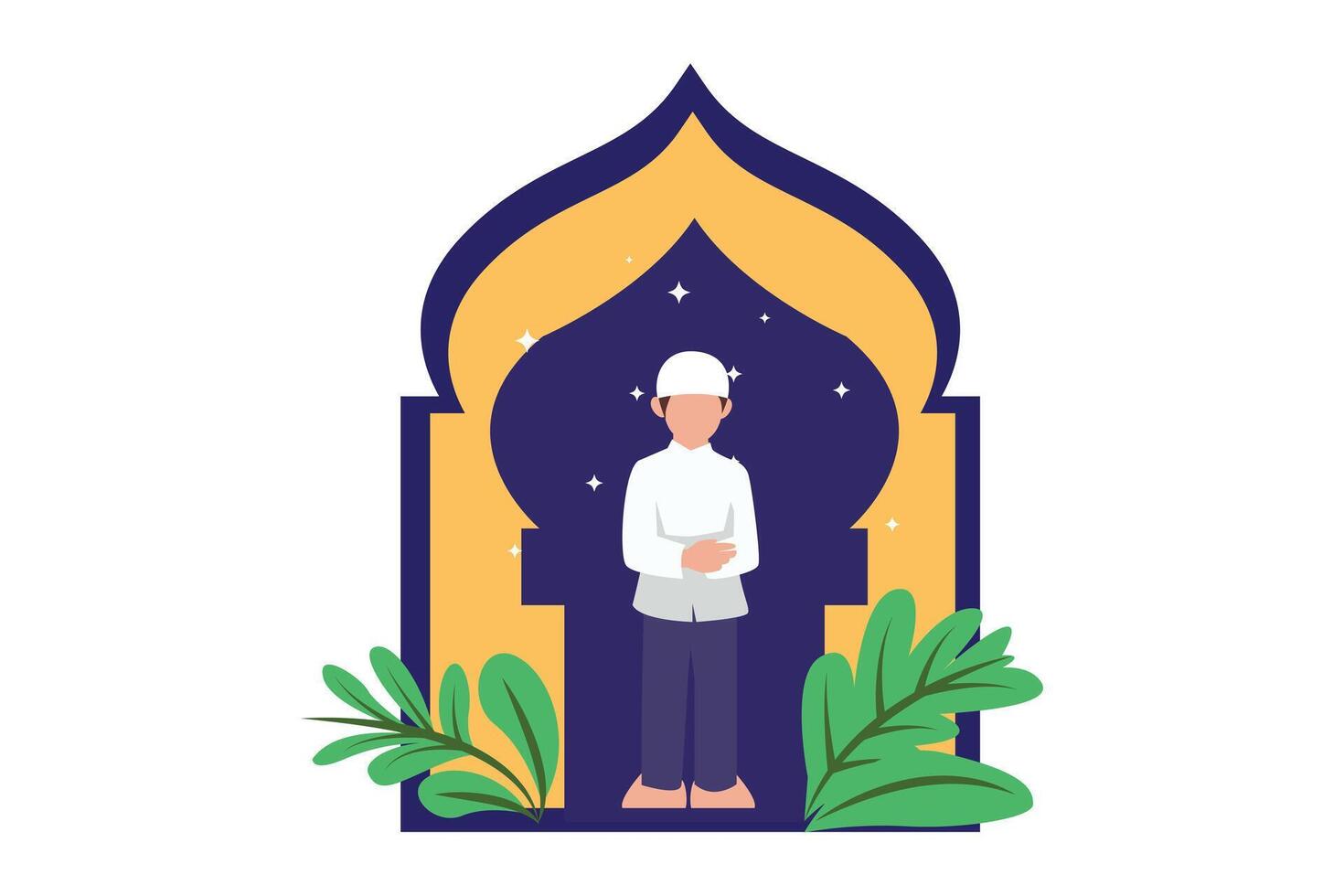 Ramadan Kareem Flat Design Illustration vector