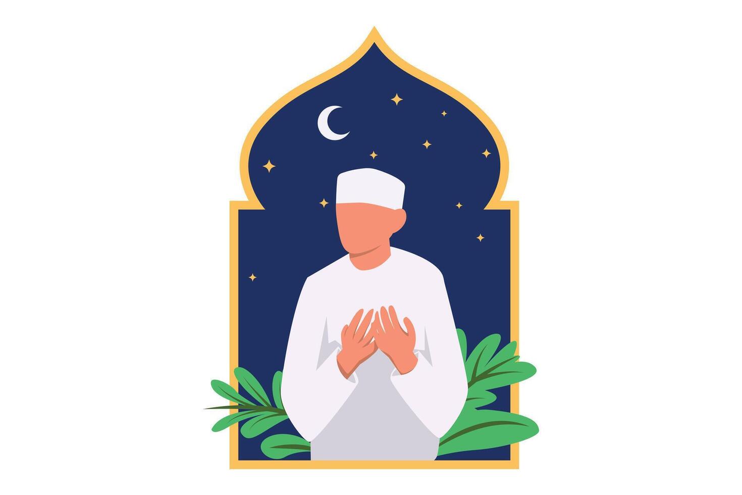 Ramadán kareem plano diseño ilustración vector