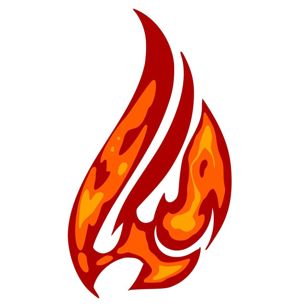 Fire cartoon illustration fire art vector. Flames fire vector