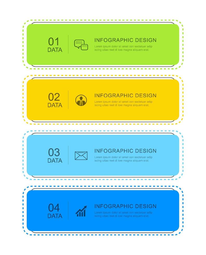 4 modern data infographics tab index template. Illustration abstract background. vector