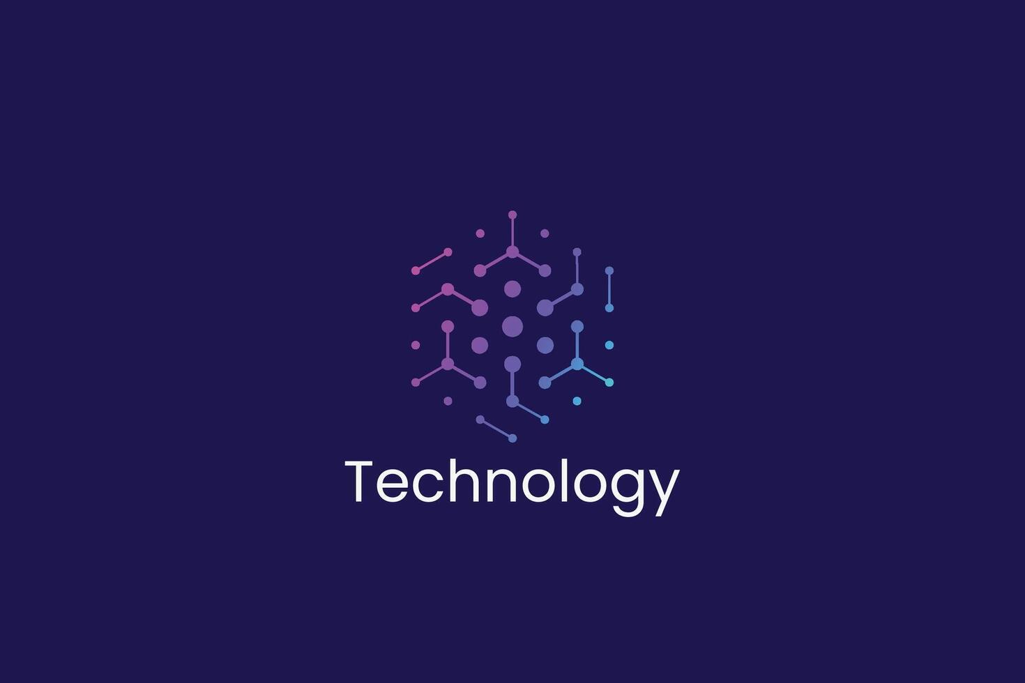 Connection Technology Dots Logo for Business Network Communication Digital Block Chain vector