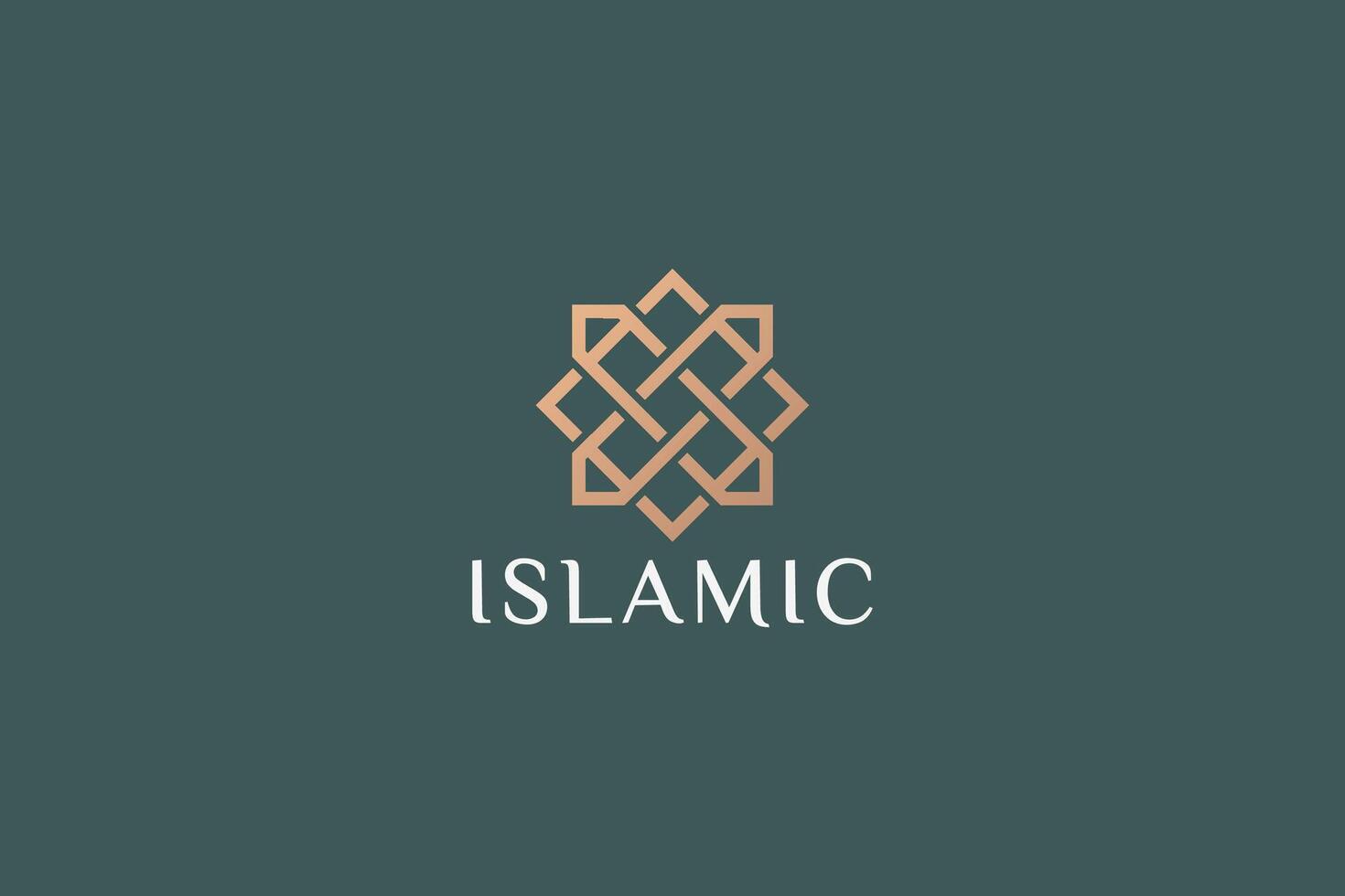 Islamic Geometric Linear Logo Minimalist Luxury Brand Identity Sign Symbol vector