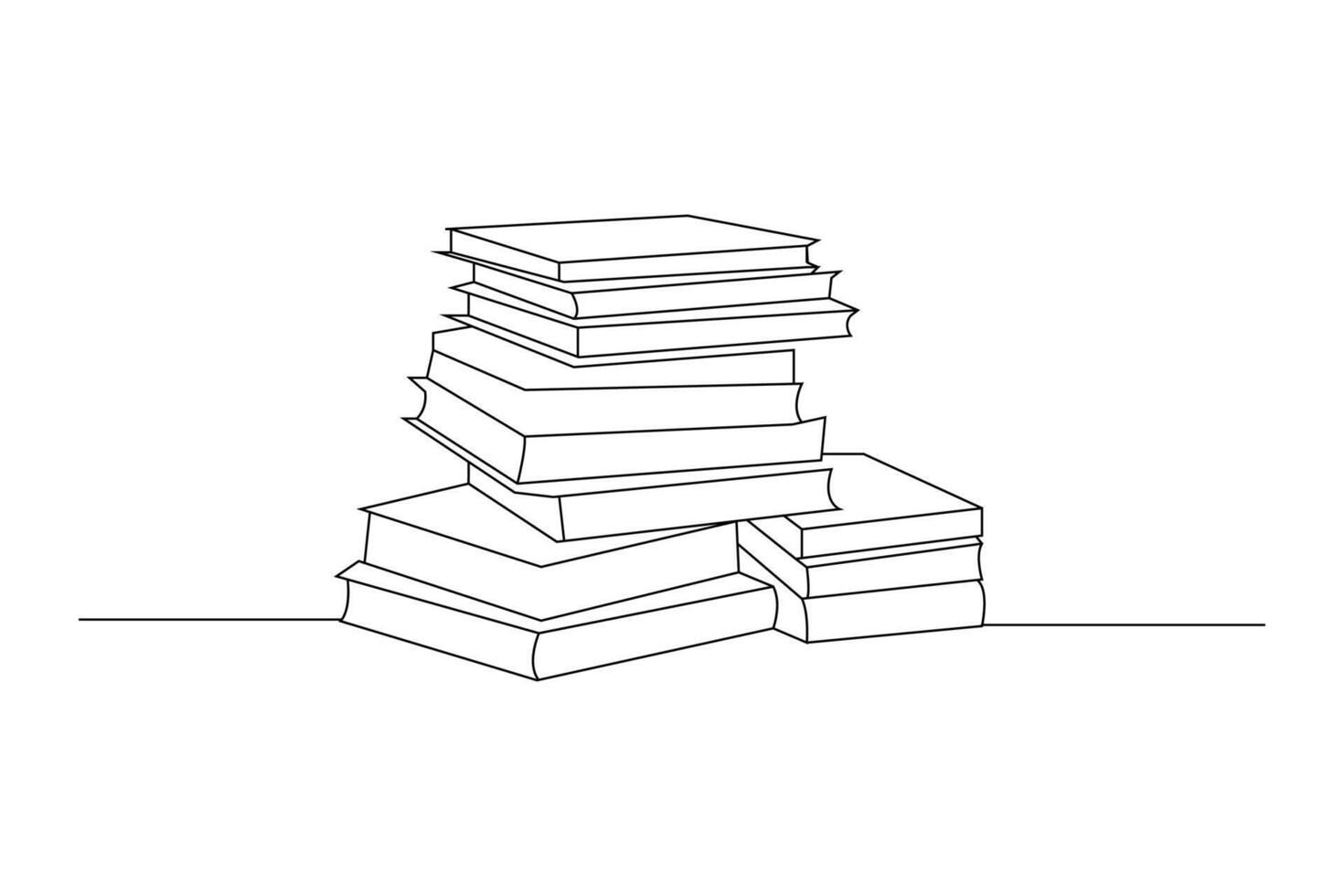 Hand-drawn books outline vector isolated on white background.