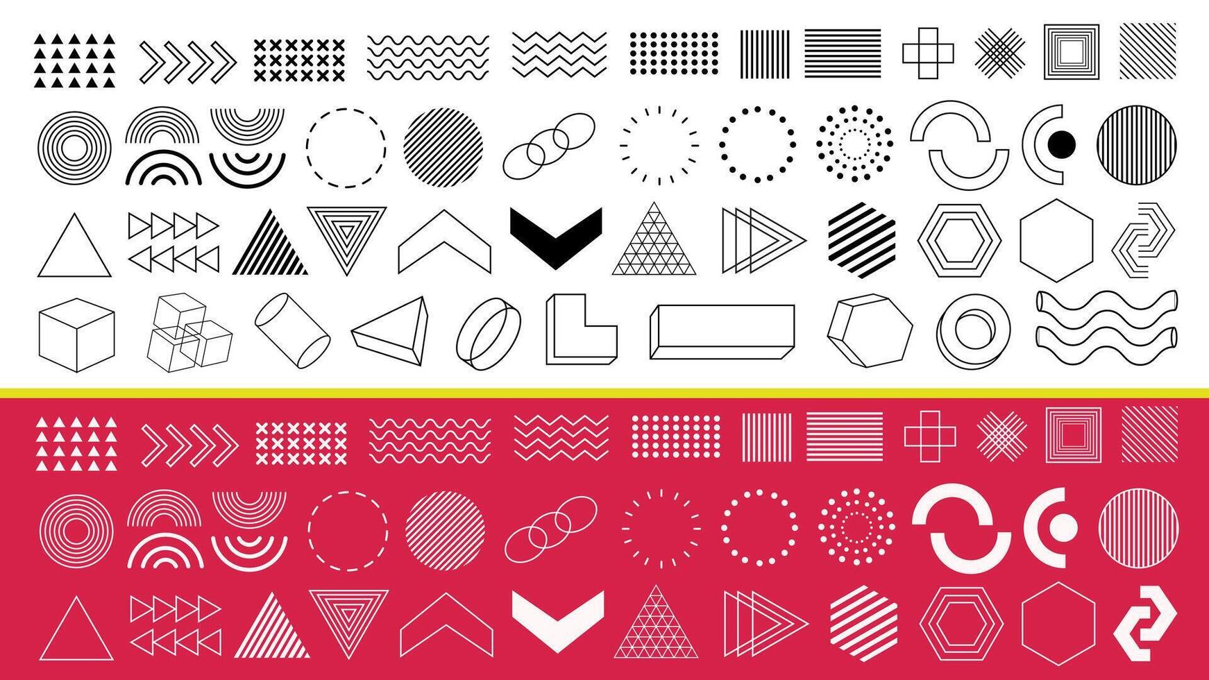 Set of geometric shapes for element design vector