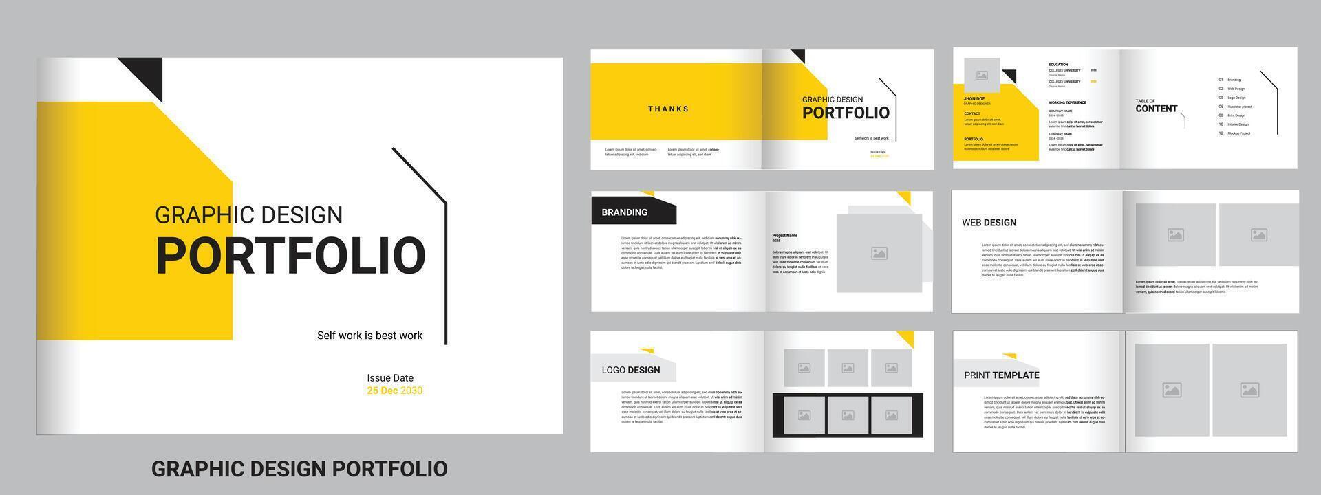 Graphic design portfolio or interior design catalogues vector