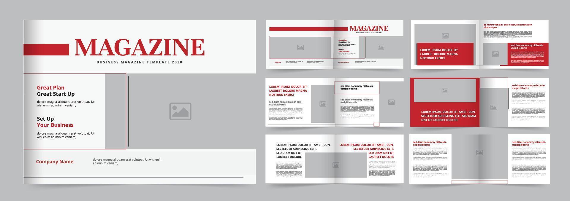 Magazine Design Template, Modern magazine design Minimal layout template, Landscape Magazine vector