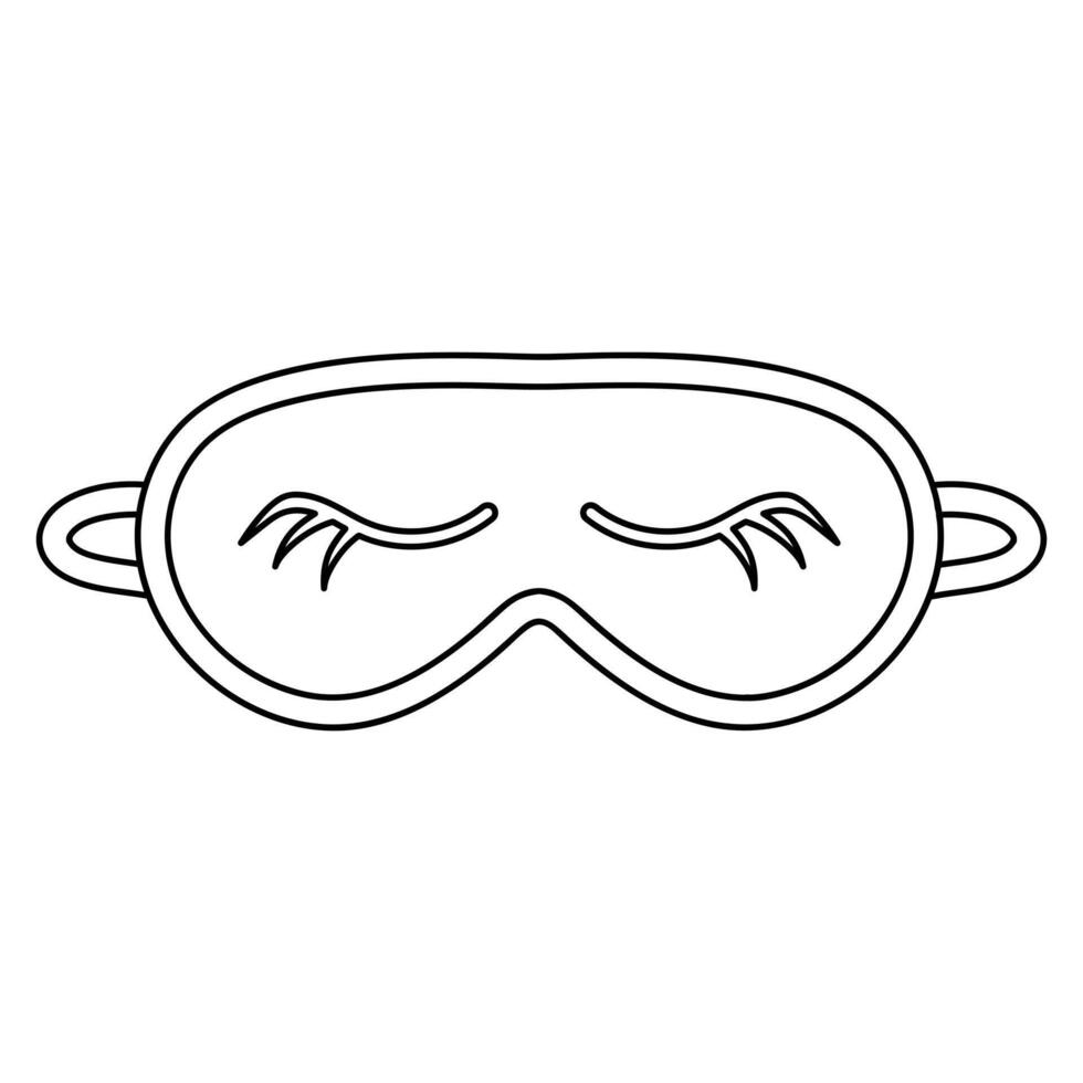 Sleeping beauty eye mask. Hand drawn doodle vector illustration.