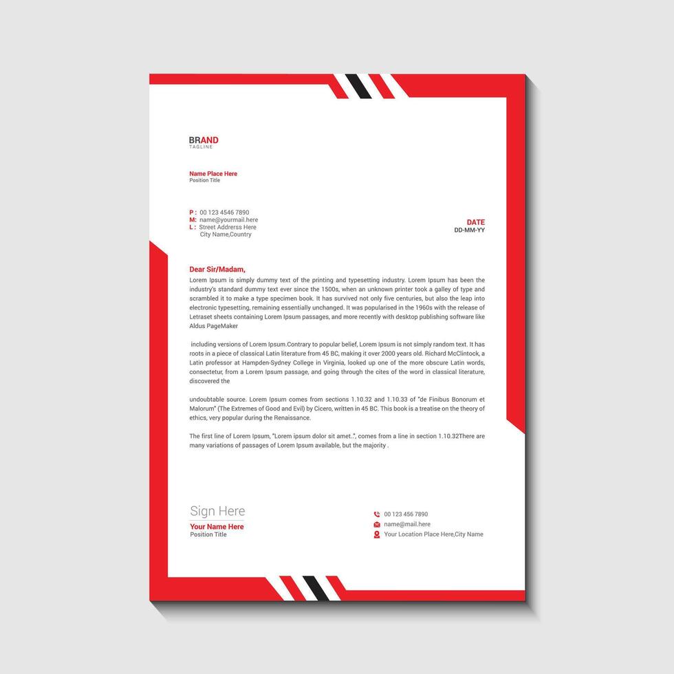 Letterhead design template vector