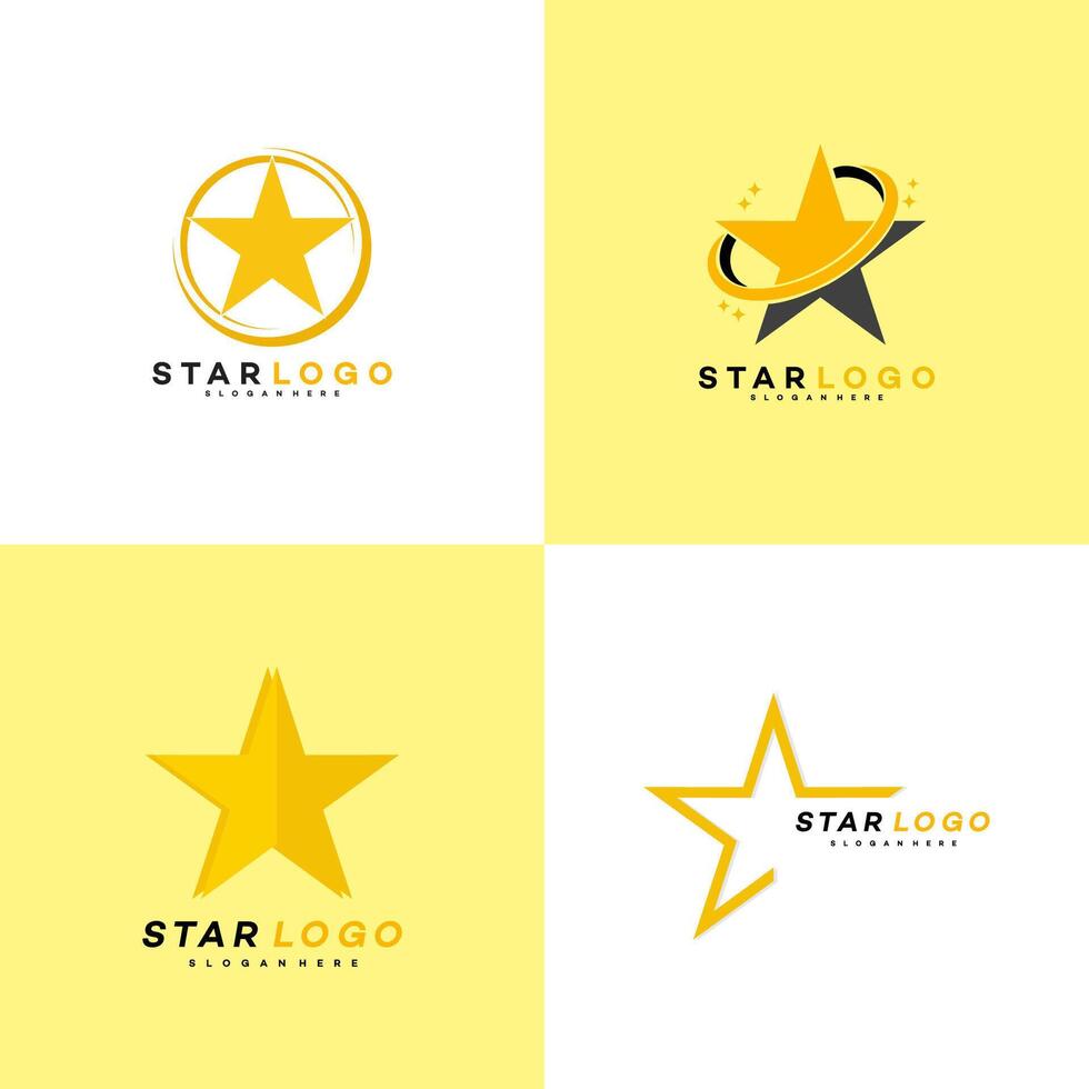conjunto de estrella logo vector modelo ilustración