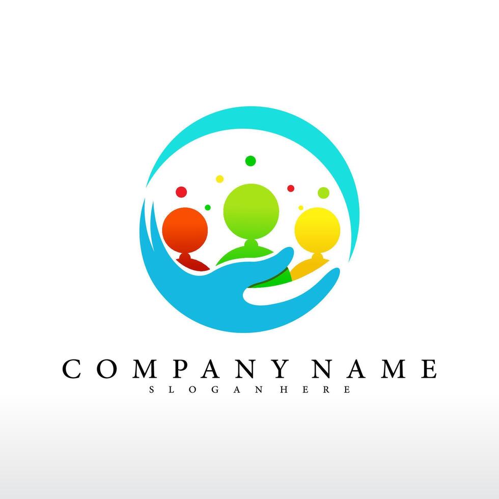 poeple group logo vector template illustration