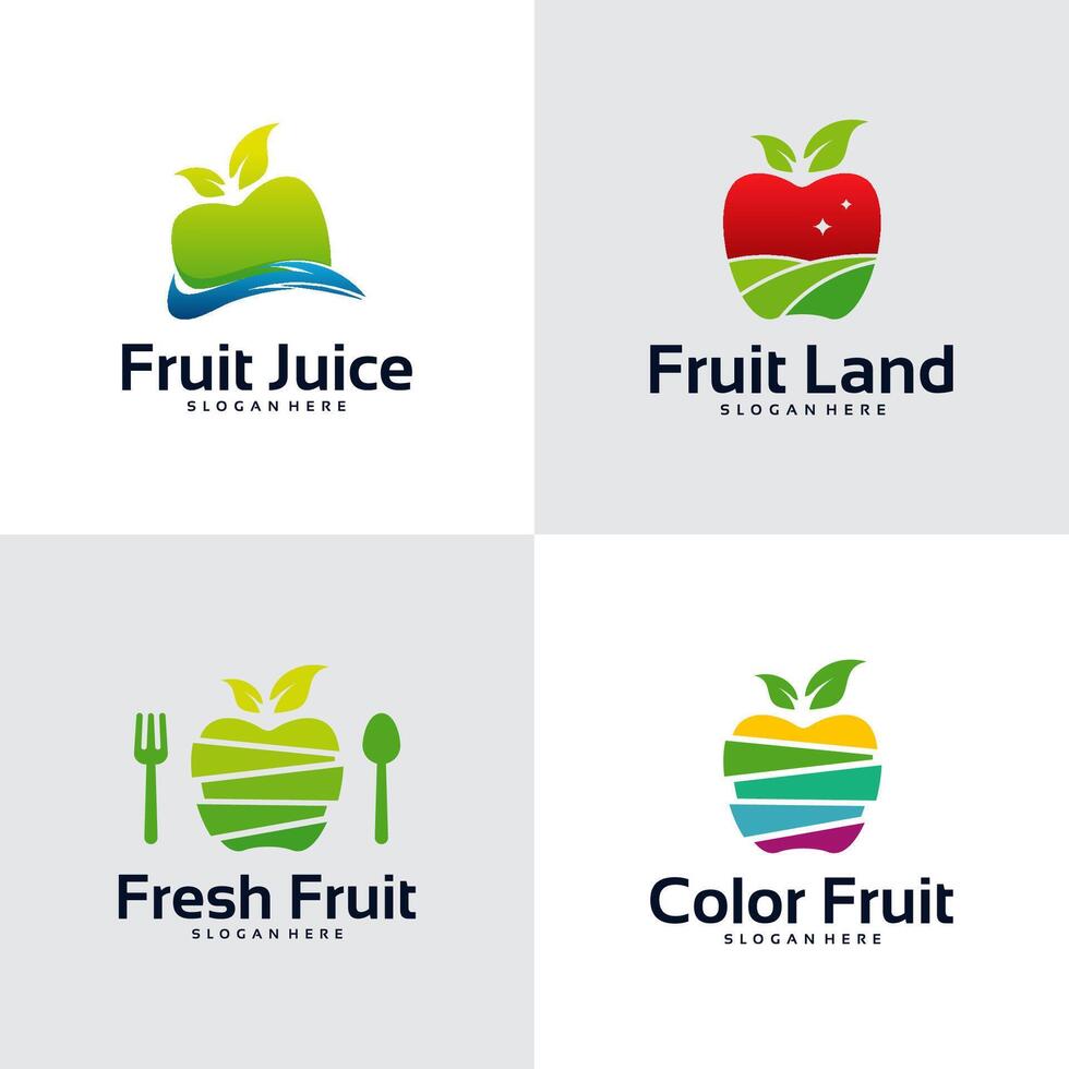 Fruta Fresco logo vector modelo ilustración