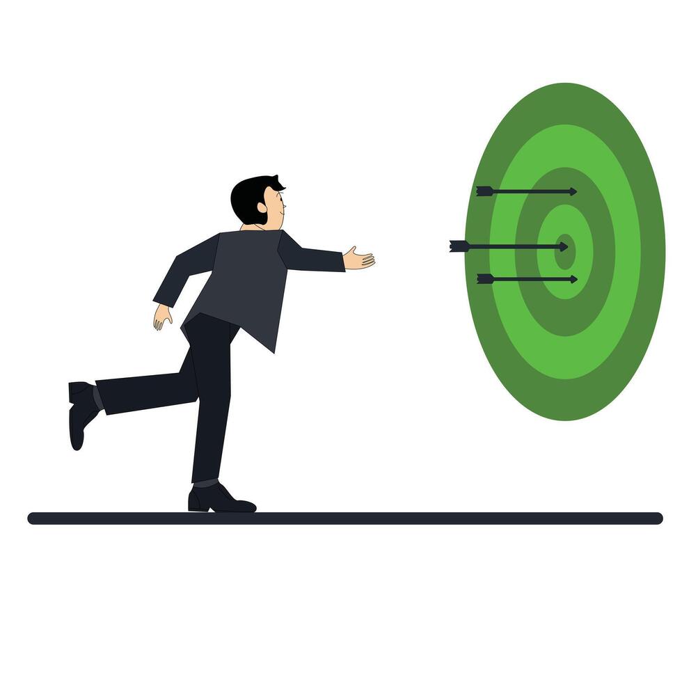 vector illustration of a businessman achieving success