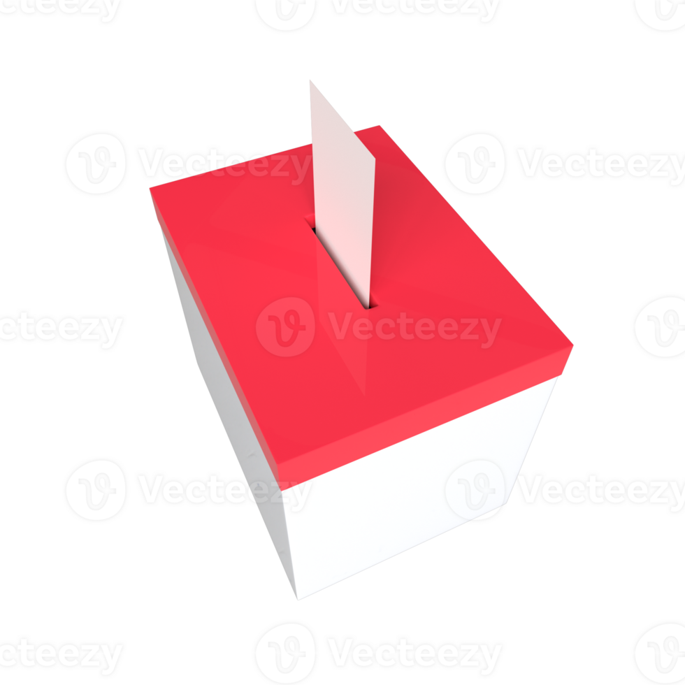Ballot box with vote paper top view png