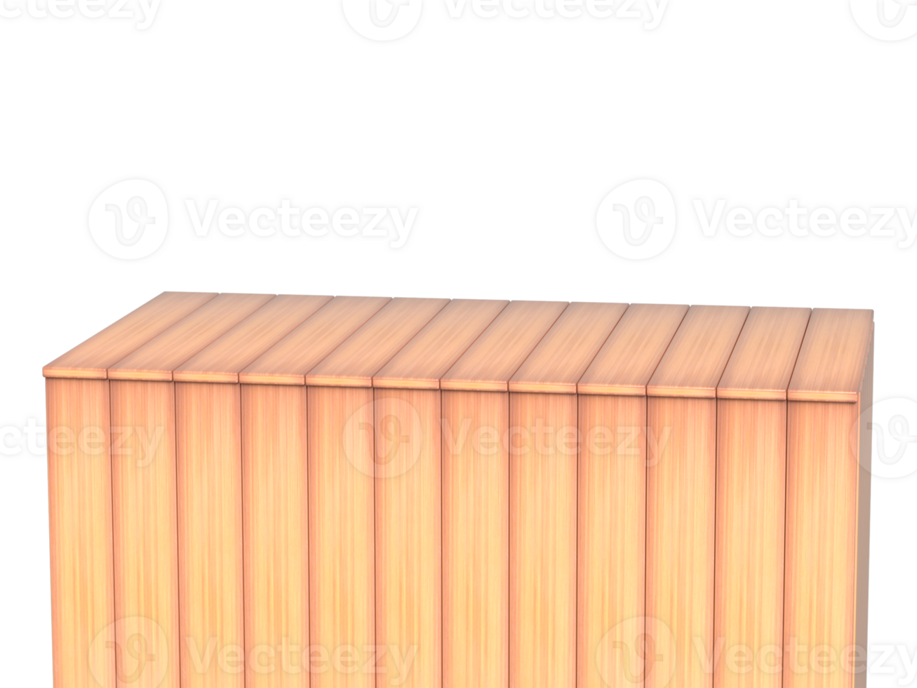 Realistic 3d wooden table front view png