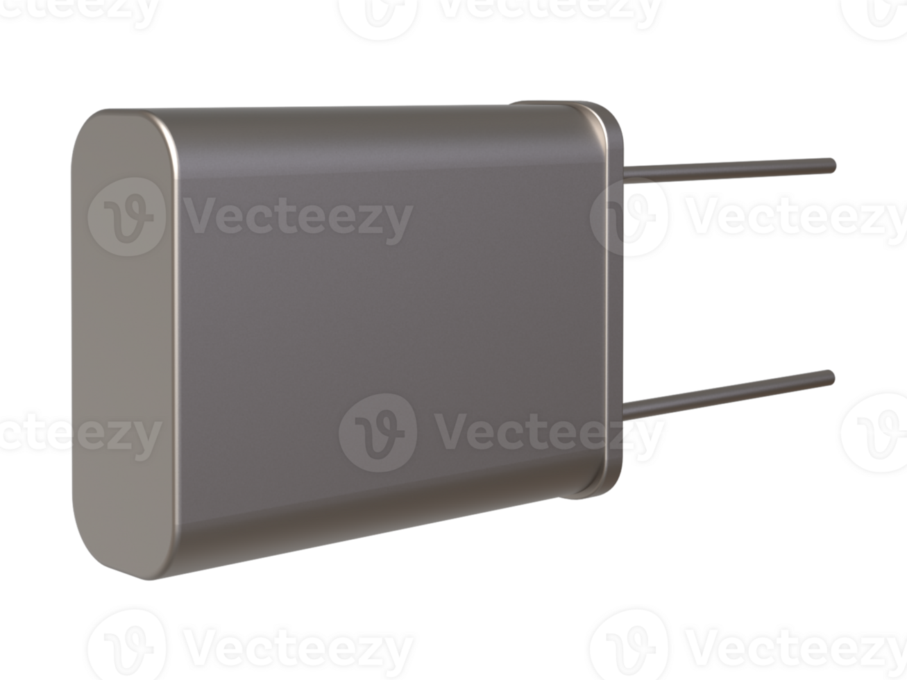 3D Realistic crystal oscillator or electronic oscillator circuit. Electronic component. png