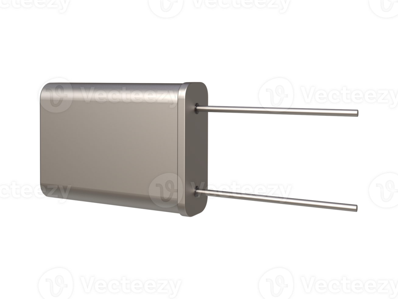 3D Realistic crystal oscillator or electronic oscillator circuit. Electronic component. png