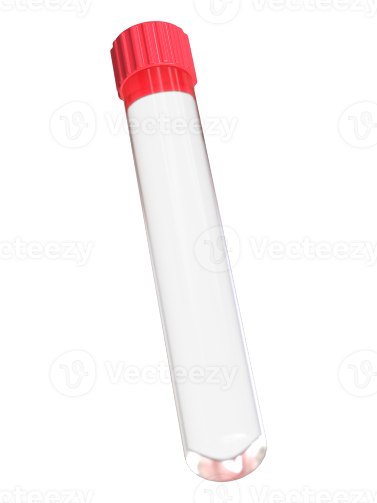 3D Realistic Medical Test blood sample tube rendering, png