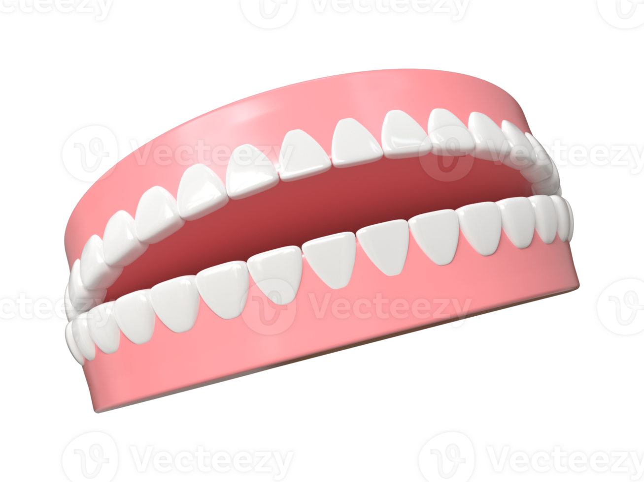 Healthy fresh Teeth, teeth treatment design element, 3d rendering. png