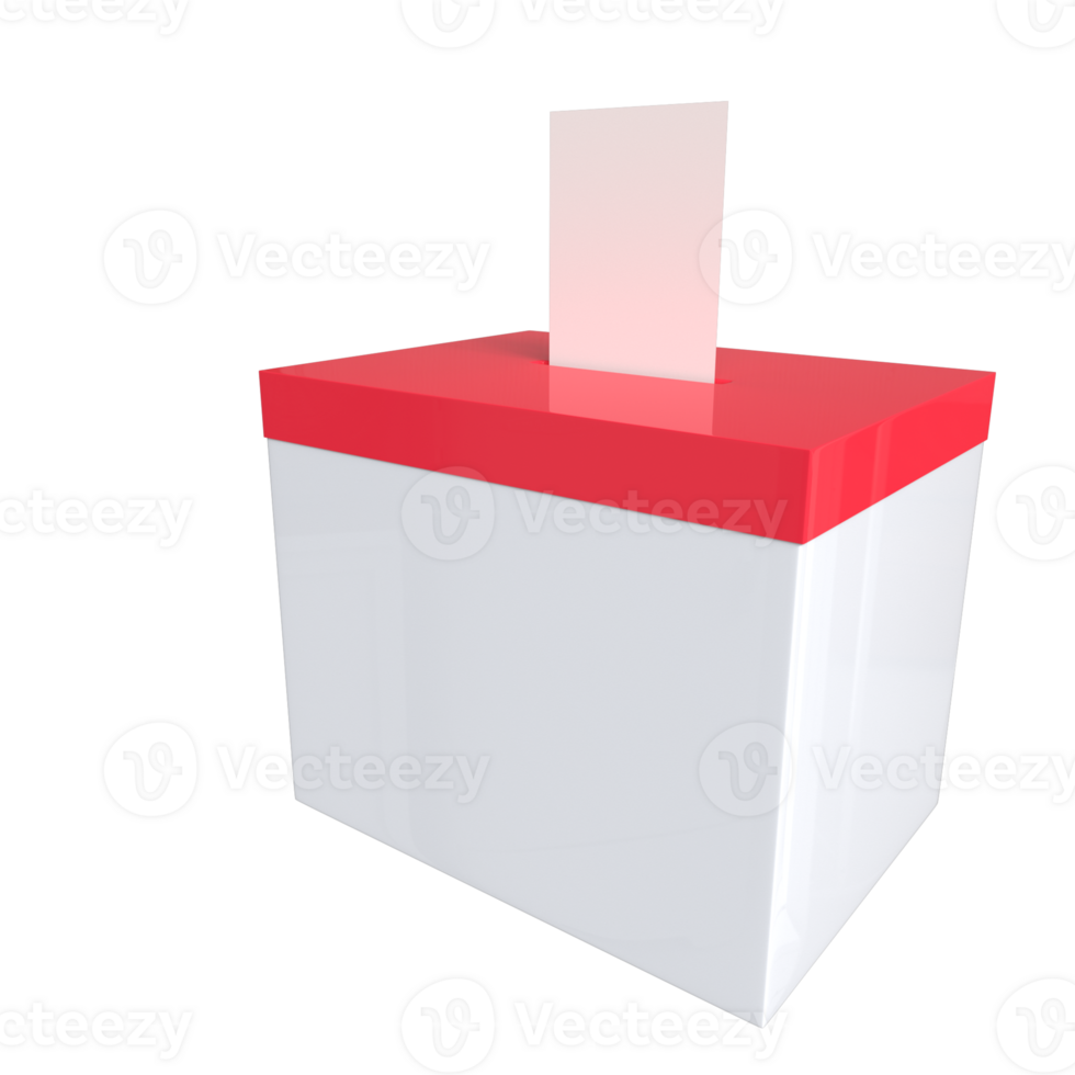 Ballot box with vote paper top view png