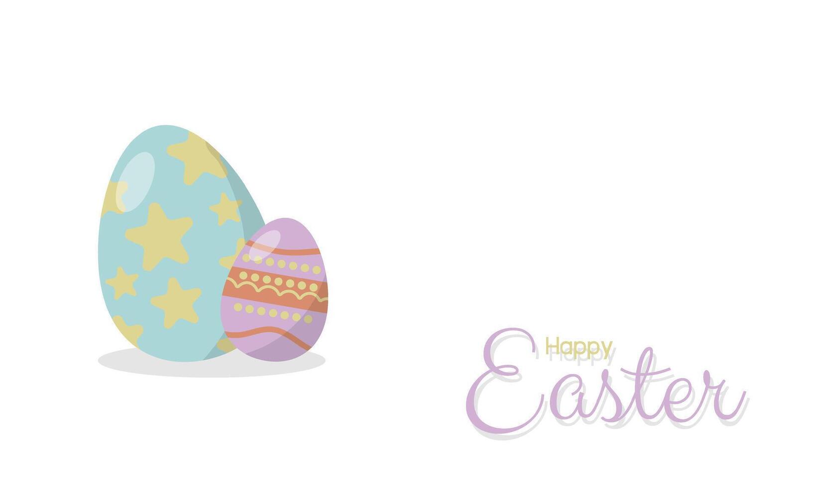 The letter or word of Happy easter day with the easter eggs isolated on white background for presentation, web banner, article, greeting card isolated on white background. vector