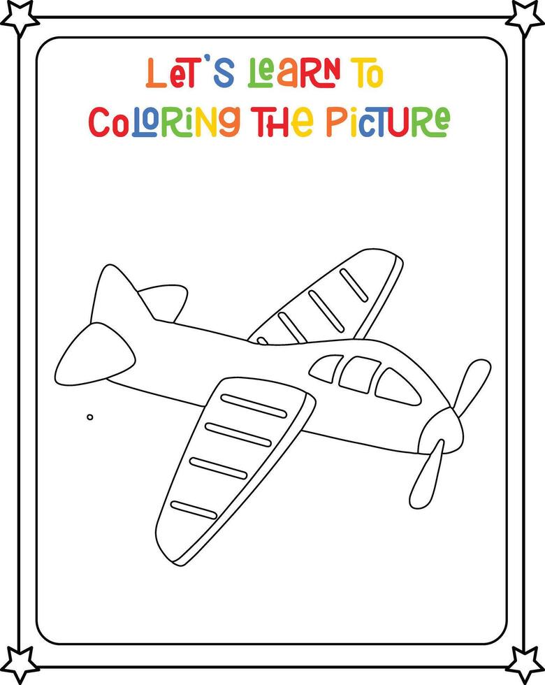 Drawing vector coloring book illustration aircraft