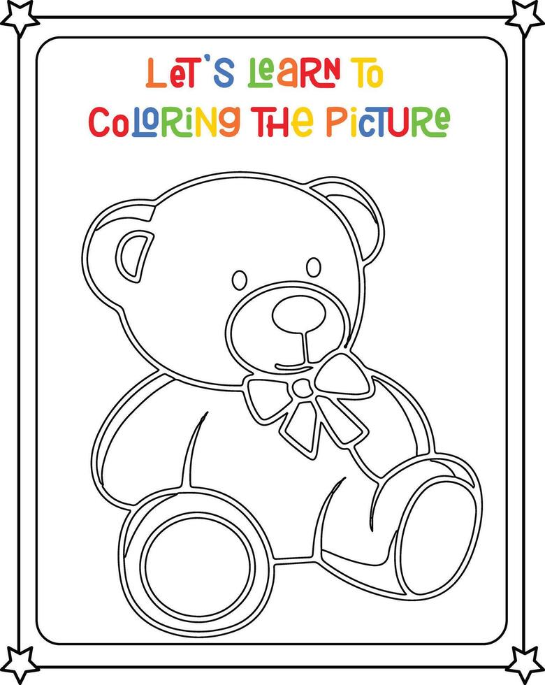 dibujo vector colorante libro ilustración osito de peluche oso