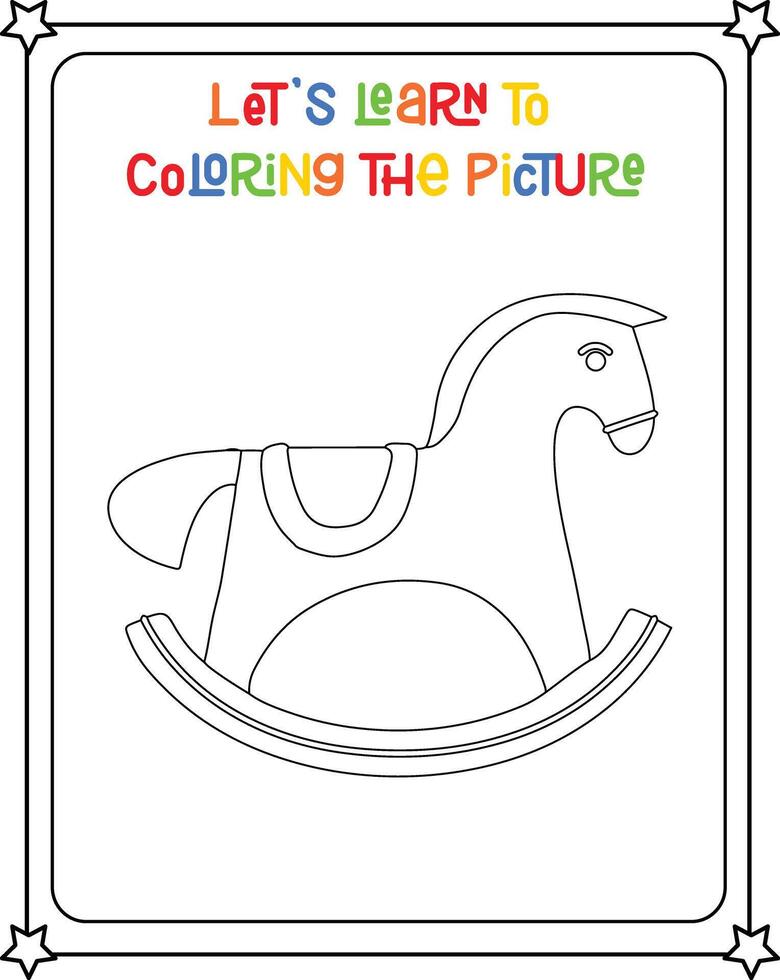 Drawing vector coloring book illustration horse cartoon character