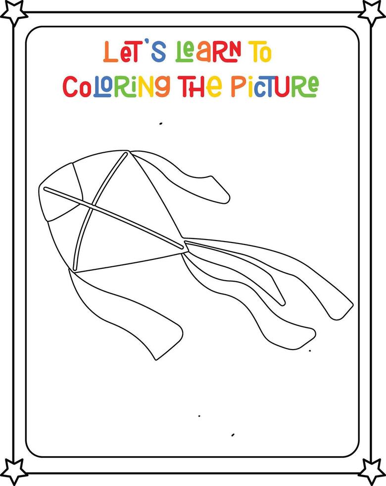 Drawing vector coloring book illustration kite