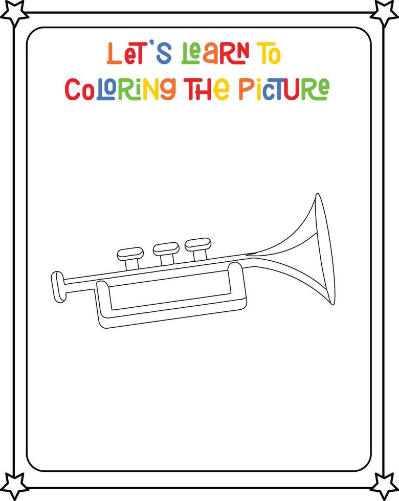 dibujo vector colorante libro ilustración trompeta