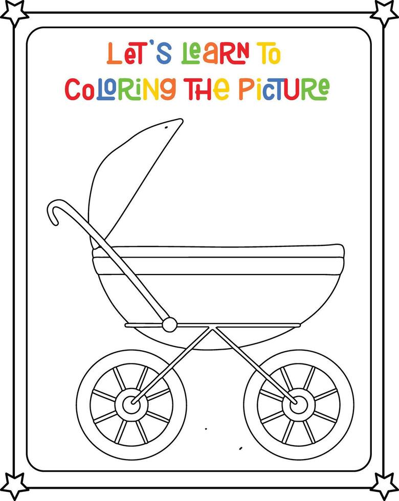 Drawing vector coloring book illustration baby toddler